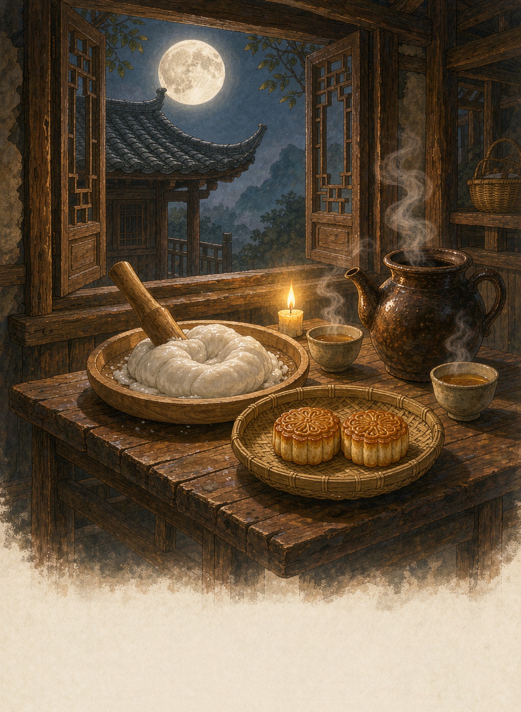 糍粑要趁热吃，蘸点黄豆粉和白糖。凉了变硬，架在炭火上烤到鼓起来，又是另一种香
